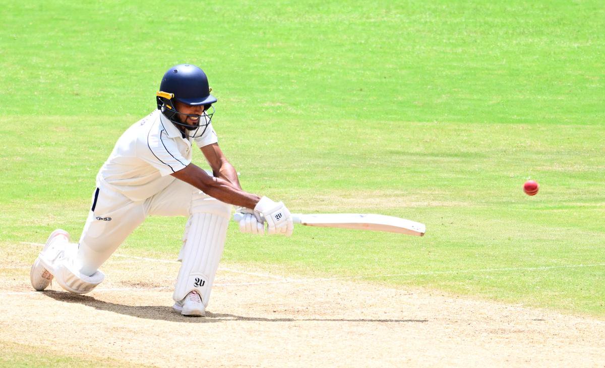 Kerala's Mohammed Azharuddeen plays a shot on day 2 of the Ranji Trophy cricket match against Odisha at the Greenfield International Cricket Stadium in Thiruvananthapuram on Monday, October 19, 2026.