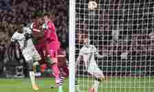  West Ham United's Michail Antonio scores his side's first goal.