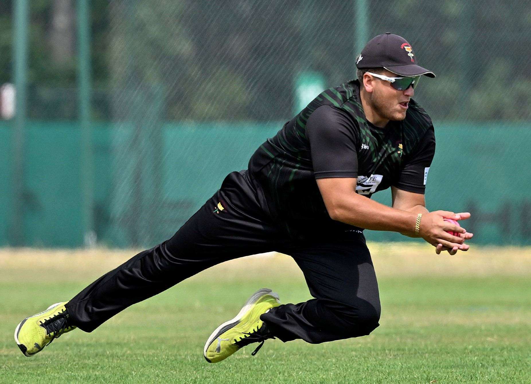 Owen Palmer, of Lordswood, catches Blackheath's overseas professional Niaz Khan for seven - but Blackheath still were five-wicket Kent League Premier Division winners on Saturday. Picture: Keith Gillard