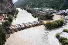Overflowing rivers in Switzerland