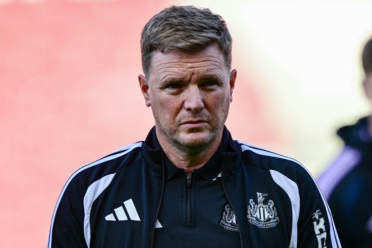Newcastle United Head Coach Eddie Howe looks on before the Pre Season Friendly between Bristol City and Newcastle United at Ashton Gate Stadium