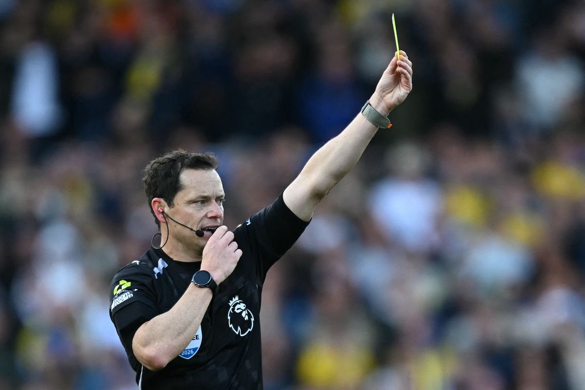 Referee Darren England during Leeds United's draw with Manchester United