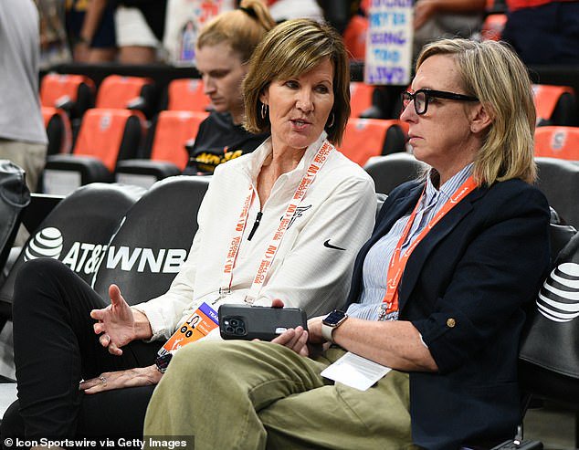 Indiana Fever President of Basketball and Business Operations Kelly Krauskopf (left) stepped down on Friday before reports surfaced that general manager Amber Cox (right) was fired