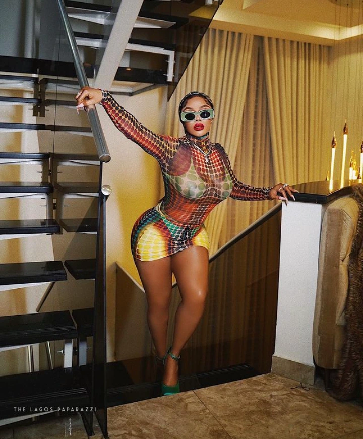 Toke Makinwa rocked transparent dress flashing her undies (Photos)