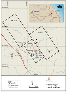 Tartana Minerals' project location plan.