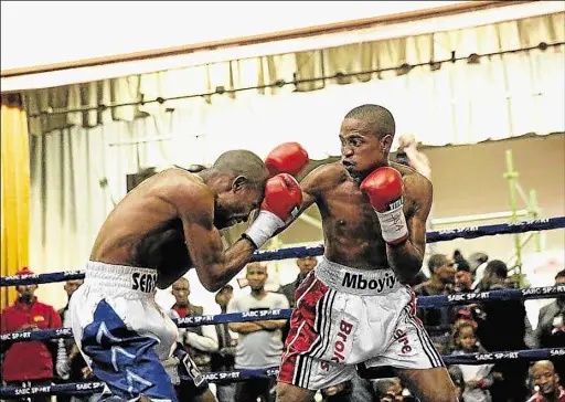 Aphiwe Mboyiya, right, seen here in action against Jasper Seroka,  takes on Kutlwano Ogaketse in an IBO Africa junior-welterweight title clash in Botswana on Friday. 