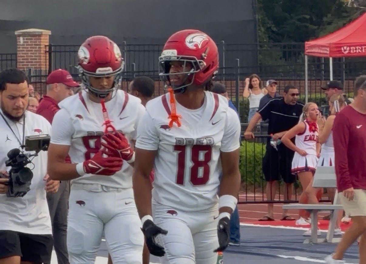 ALL-USA preseason wide receiver Jett Harrison, the son of Hall of Famer Marvin Harrison, prepares for the Super 25 clash against Brentwood Academy outside Nashville, TN.