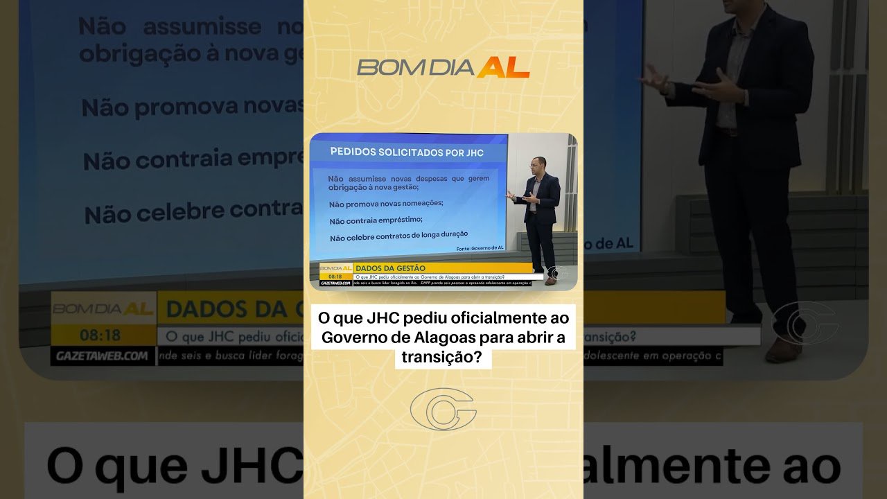 O que JHC pediu oficialmente ao Governo de Alagoas para abrir a transição?
