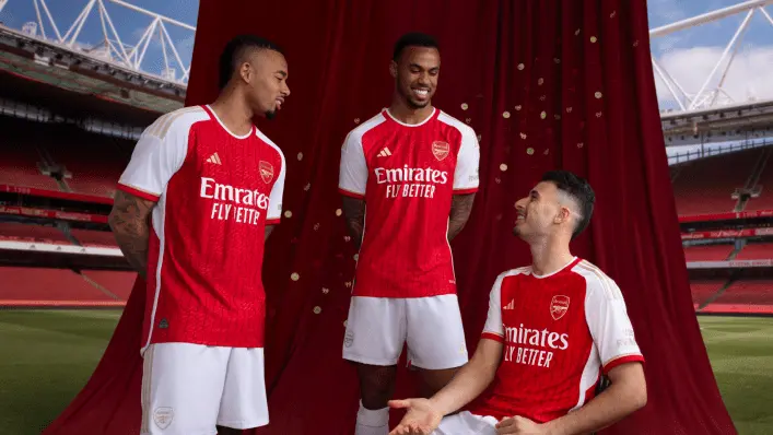 Arsenal's Brazilian contingent model their new home kit
