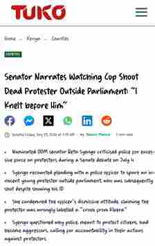 "I Knelt Before Him, Yet He Pulled The Trigger, " Senator Beth Recounts Police Shooting Protester Outside Parliament| image 5