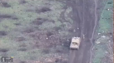Footage appears to show Russian men coming out of a war tank
