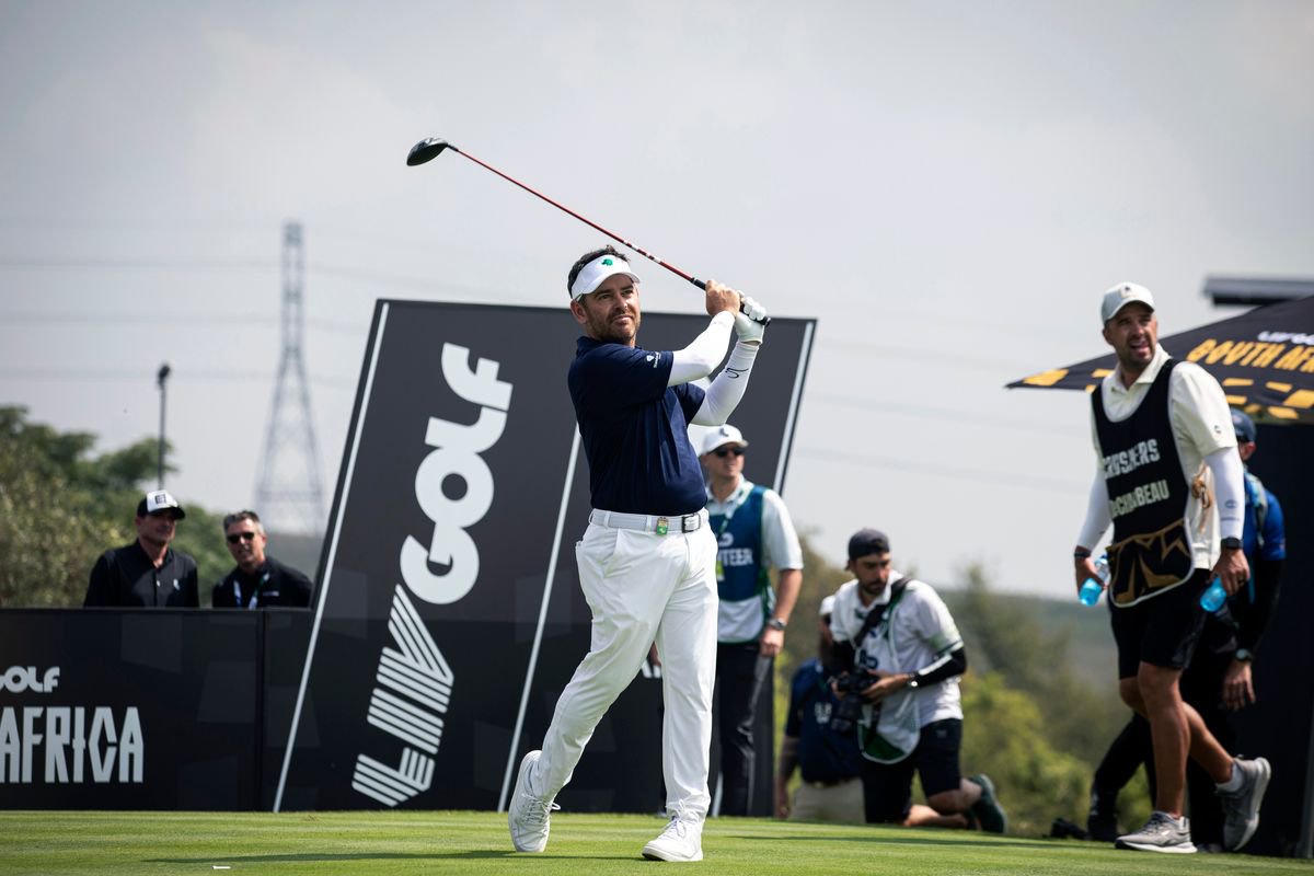 Louis Oosthuizen of Southern Guards GC plays his tee shot on the 2nd hole during day one of LIV Golf South Africa at The Club at Steyn City on March 19, 2026, in Johannesburg.