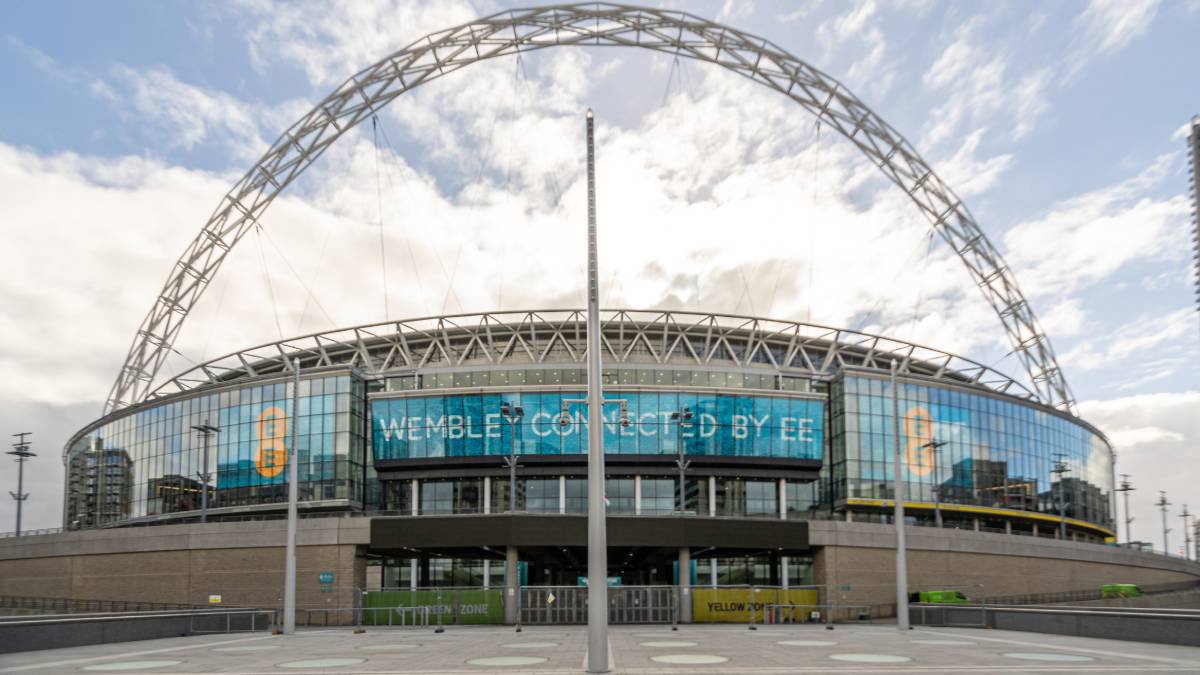 A photo of Wembley Stadium football ground