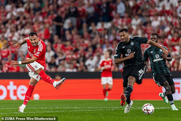 Vangelis Pavlidis scores the fourth goal for Benfica on a tough night for Celtic