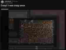 Reddit post 'I was crazy once' meme with a screenshot of a room in a video game full of rats
