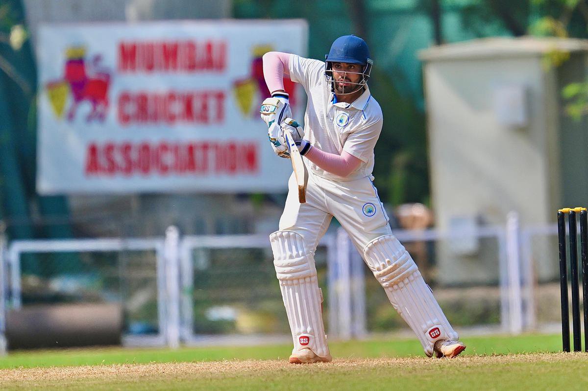 Haryana’s Nishant Sindhu in action on the third day of Ranji Trophy match against Mumbai at the MCA BKC Ground in Mumbai on Wednesday, October 29, 2026.