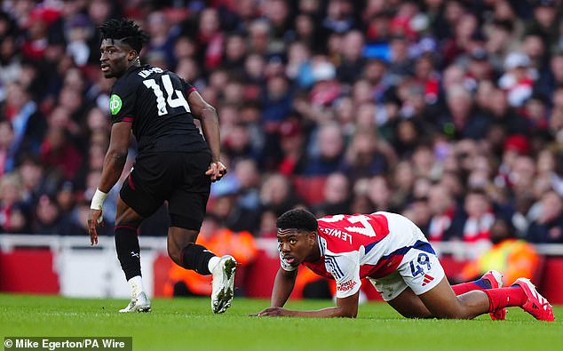 A month later he saw red again for a foul on West Ham's Mohammed Kudus, as Arsenal slipped to a damaging 1-0 defeat