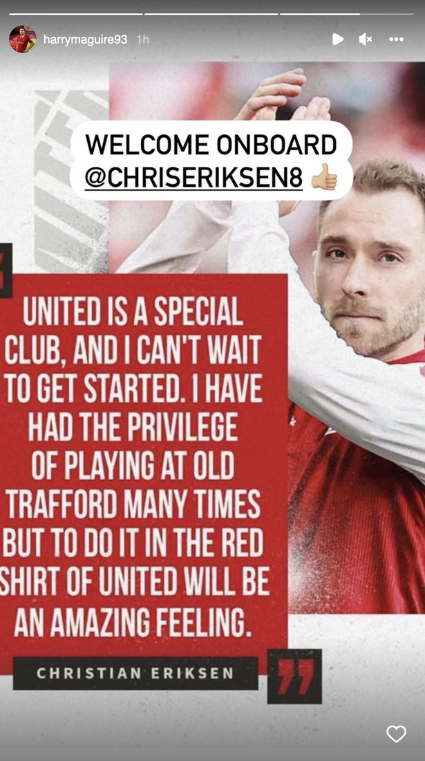 Maguire welcomes Eriksen