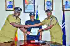 Enanga Hands Over Office To His Successor ACP Rusoke