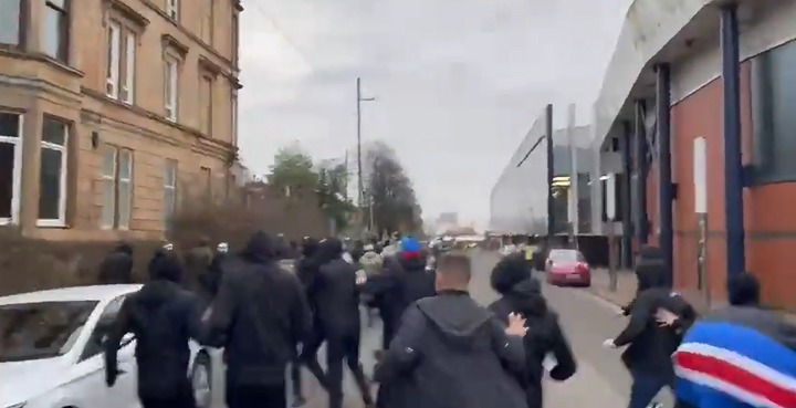 Celtic mobs clashed with Rangers fans ahead of the Scottish League Cup final in February