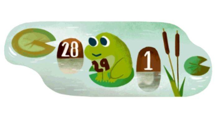 PENDIRI GOOGLE - 29 Februari 2024 Google menggunakan icon katak sebagai peringatan tahun kabisat.