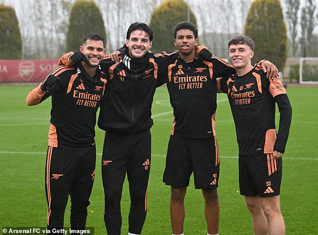 The attacking player (right) has taken part in first-team training alongside Bruno Guimaraes, Declan Rice and Andre Harriman-Annous