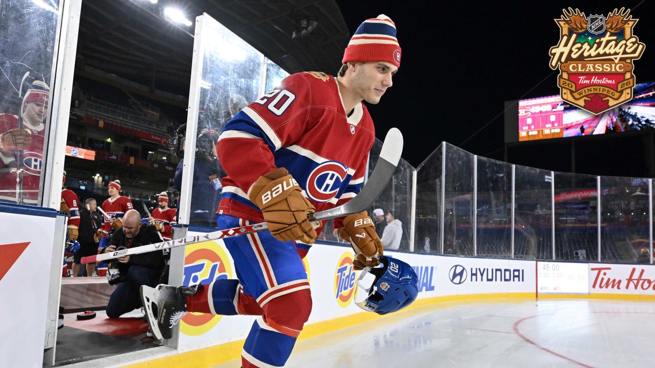 Juraj Slafkovský makes outdoor debut as Montreal plays Winnipeg