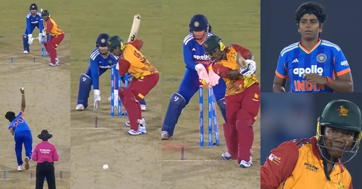 WATCH: Arundhati Reddy castles Nyasha Gwanzura with a brilliant delivery in IND-W vs ZIM-W 3rd T20I