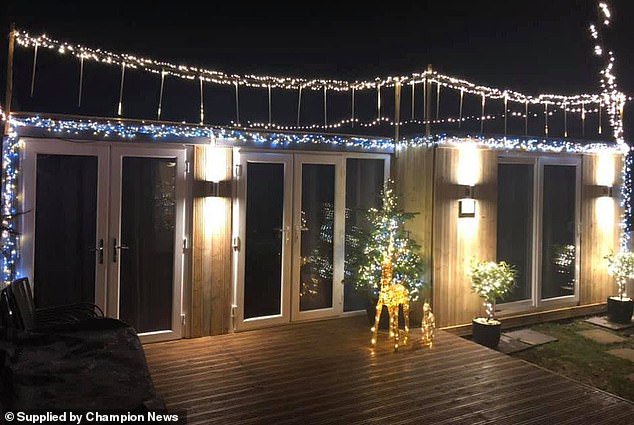 Once the pergola was built, Mr Salmon then added a shed alongside, before gradually developing the structures until they comprised a roofed garden room