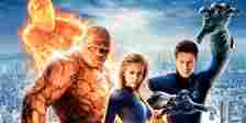 Johnny Storm (Chris Evans), the Thing (Michael Chiklis), Sue Storm (Jessica Alba), and Mister Fantastic (Ioan Gruffudd) in Fantastic Four (2005)