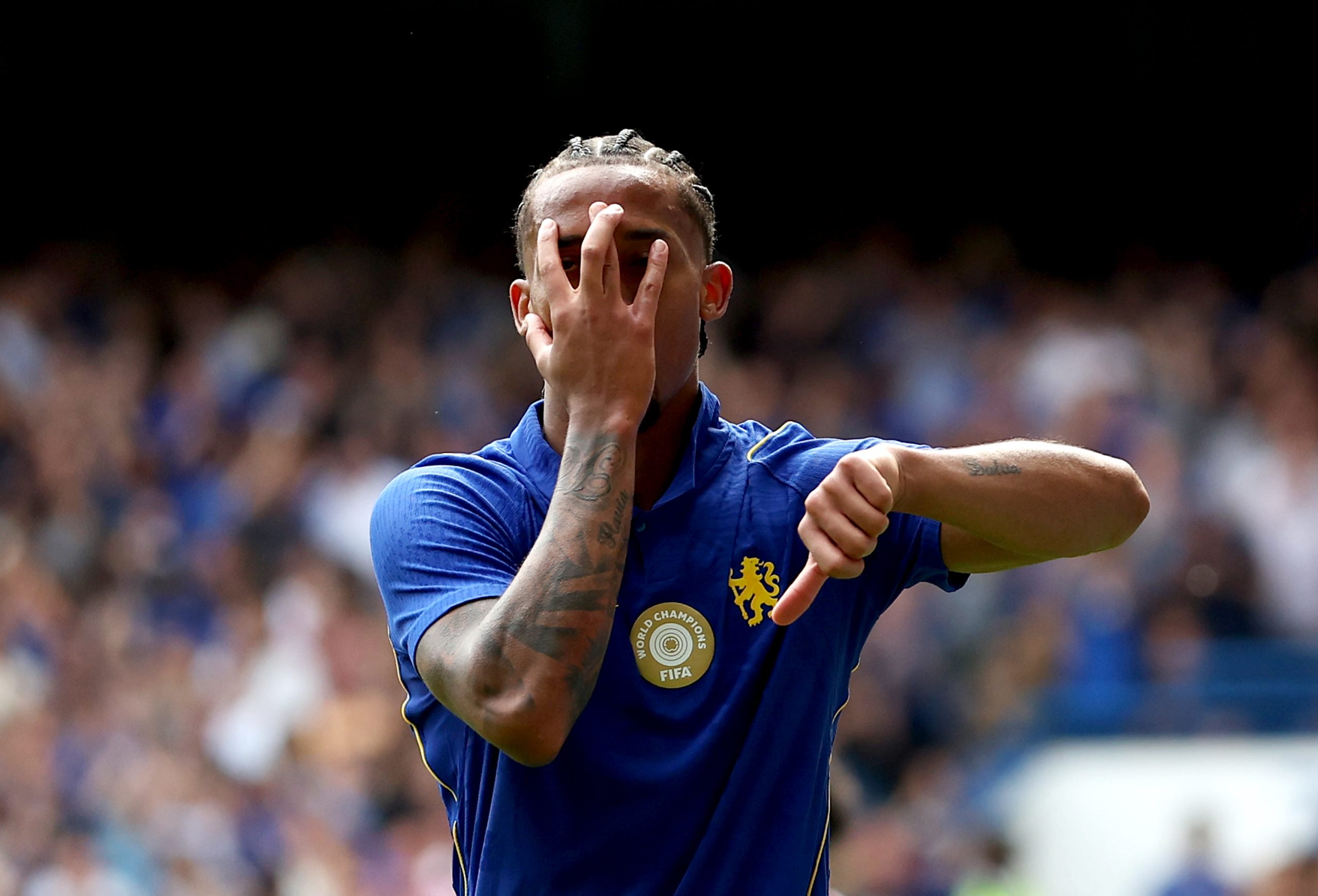 Joao Pedro of Chelsea celebrates scoring