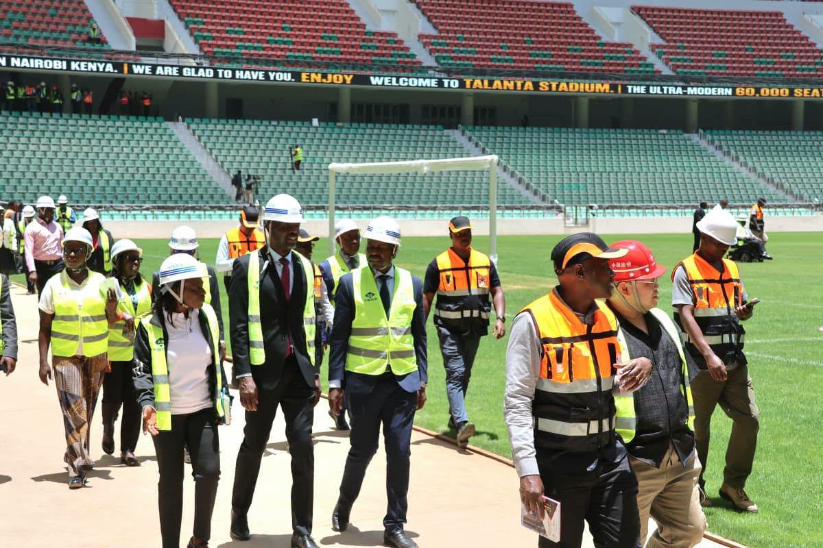 Members of Parliament inspect the Raila Odinga Talanta Stadium in Nairobi.PHOTO/@ParliamentKE/Facebook