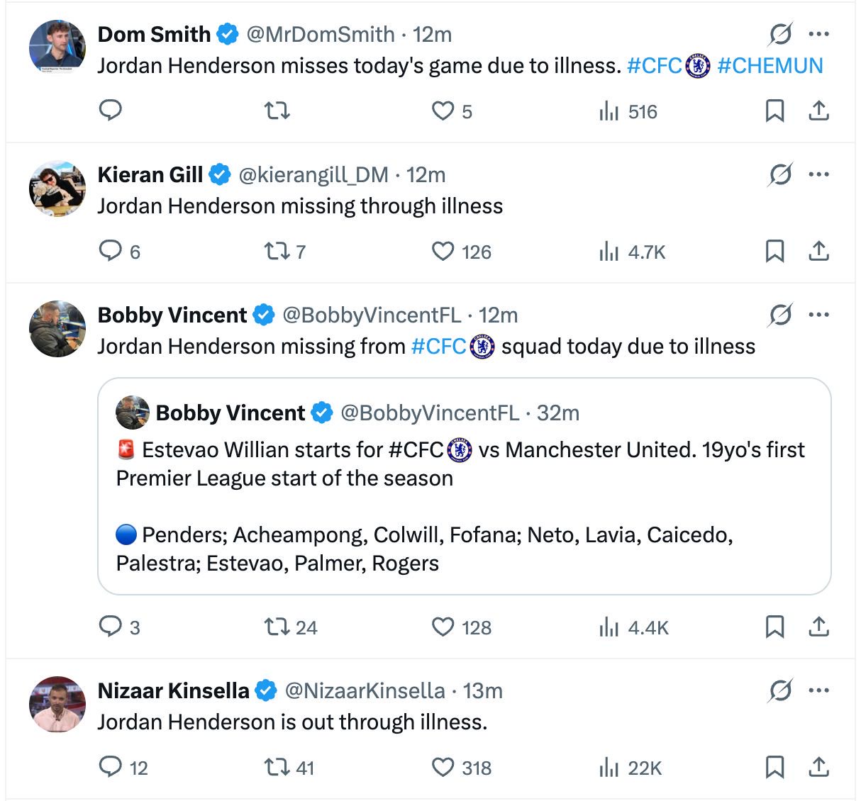 Journos on Henderson absence