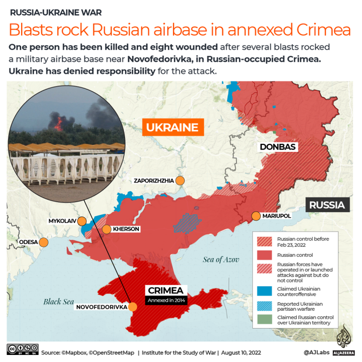 INTERACTIVE - Blasts rock Russian airbase in annexed Crimea