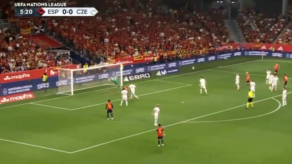 Lamine put Spain ahead. Screenshot/UEFA