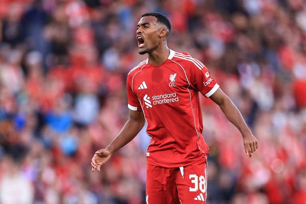 LIVERPOOL, ENGLAND - AUGUST 4: Ryan Gravenberch of Liverpool during the pre-season friendly match between Liverpool v Athletic Club Bilbao at Anfield on August 4, 2025 in Liverpool, England. (Photo by Simon Stacpoole/Offside/Offside via Getty Images)