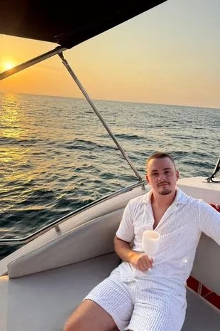 niko on a boat
