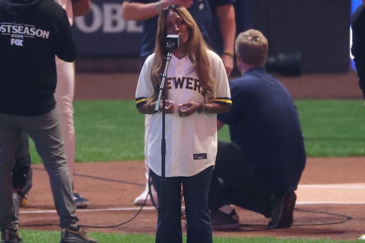 Mickey Guyton delivered a powerful rendition of the national anthem