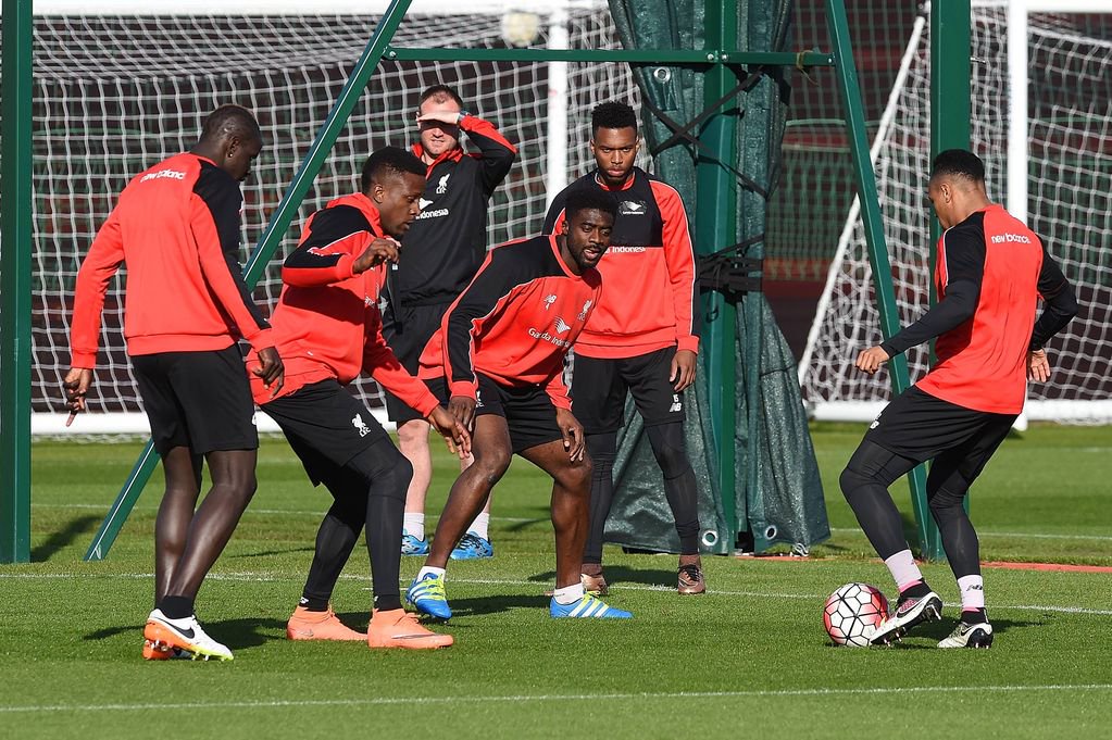 Kolo Toure of Liverpool during a training session