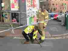 Fire and rescue officers were spotted accessing sewers