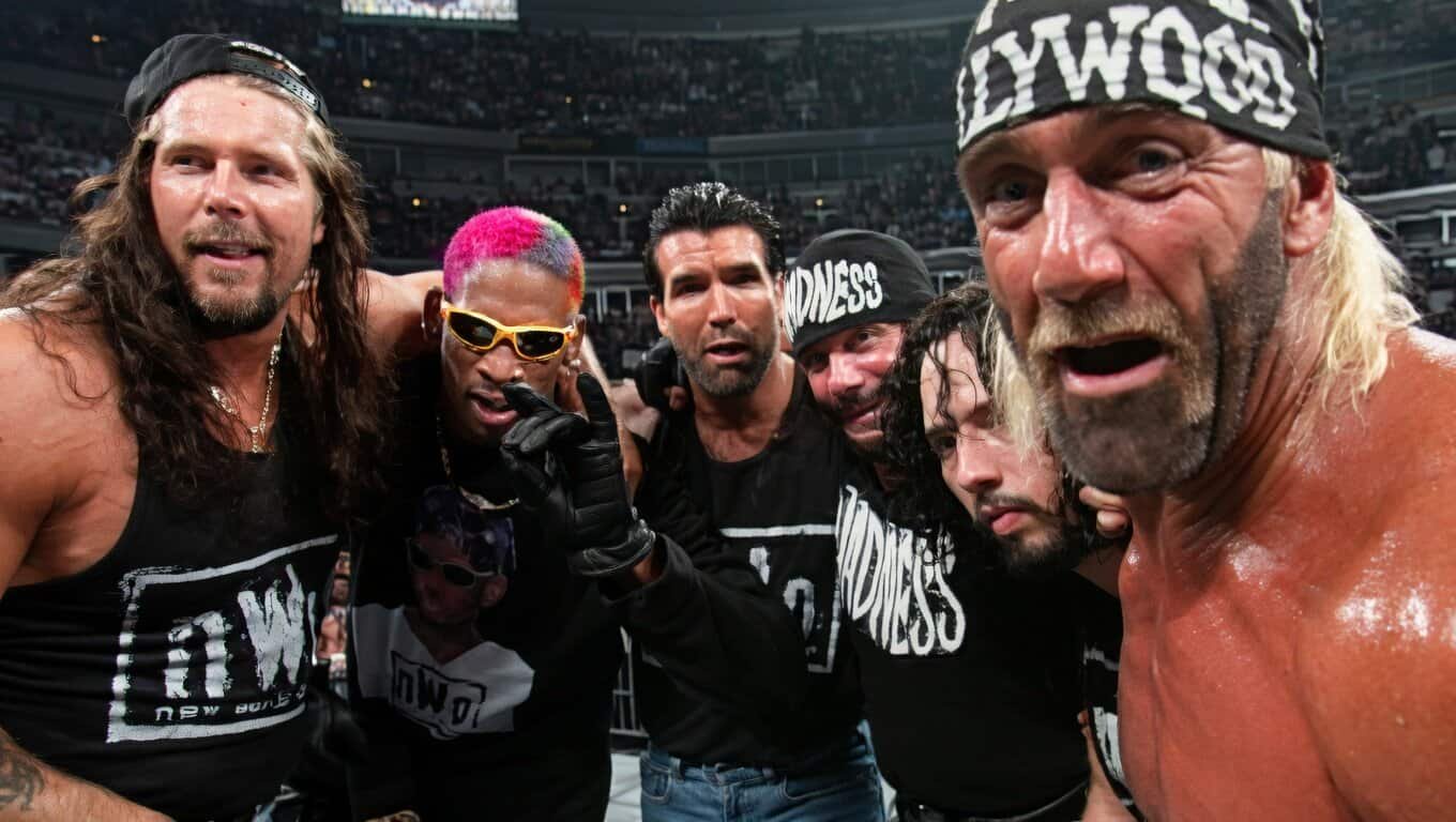 The nWo, including Hulk Hogan, Kevin Nash and Scott Hall