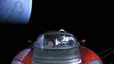 Space view of Tesla Roadster