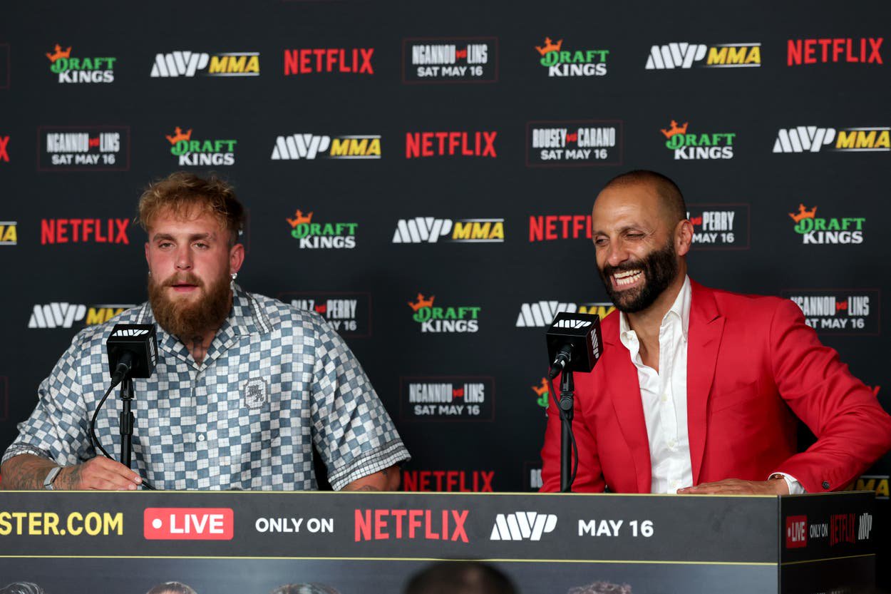 Jake Paul (left) with his business partner Nakisa Bidarian