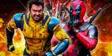 Wolverine runs and Deadpool covers his mouth in Deadpool & Wolverine