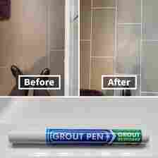 The Secret To A Sparkling Bathroom? It's The White Grout Pen!