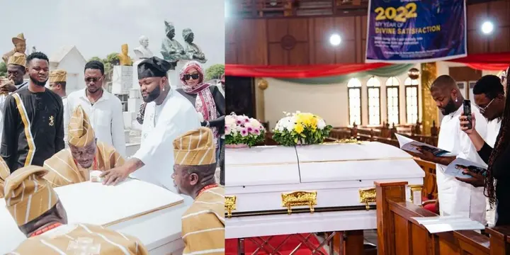 “No Artiste attended” – Reactions as Rapper Skales buries his mother.