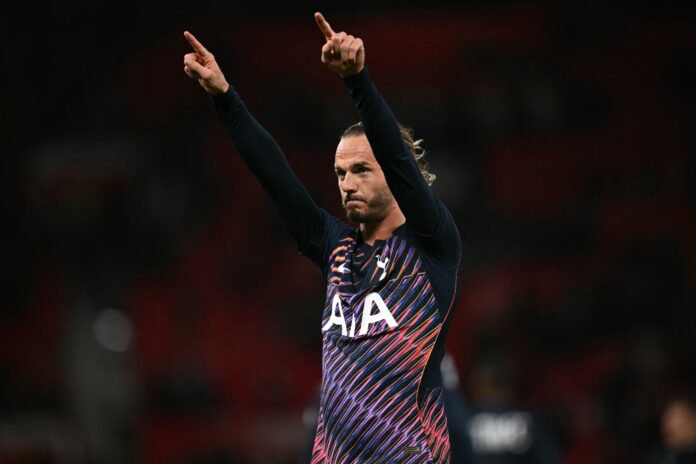 James Maddison in action for Tottenham