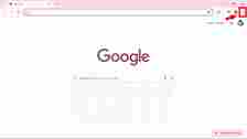 Red solid arrow pointing to red rectangle outline over three-dot icon in google chrome