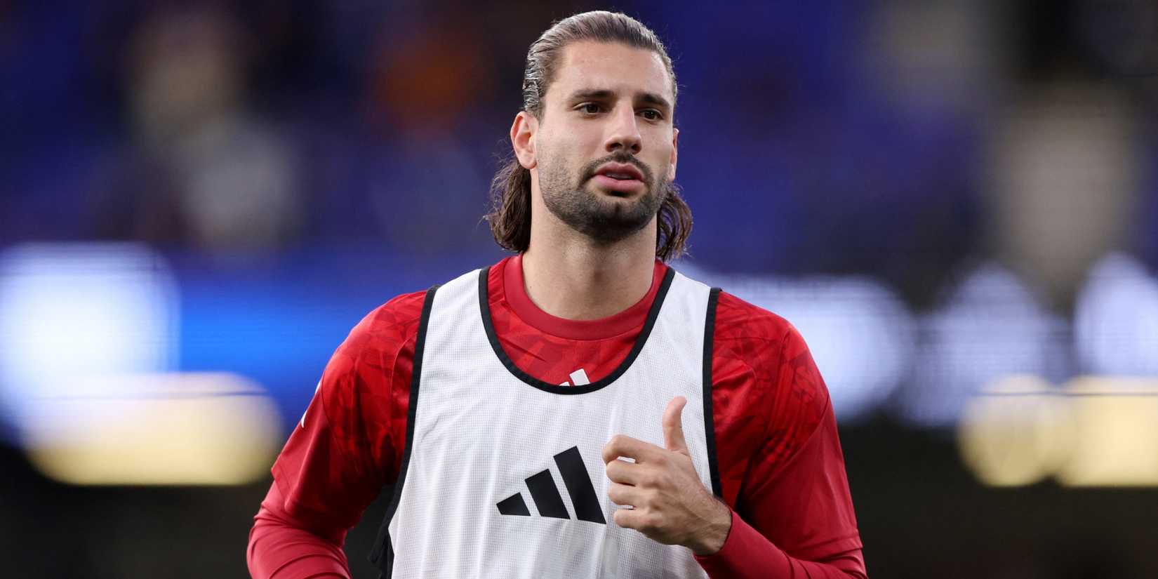 Liverpool midfielder Dominik Szoboszlai warms up before Premier League games against Ipswich Town