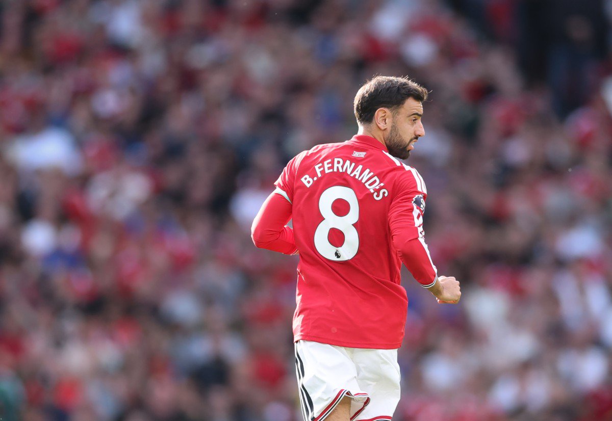 Man Utd midfielder Bruno Fernandes in action